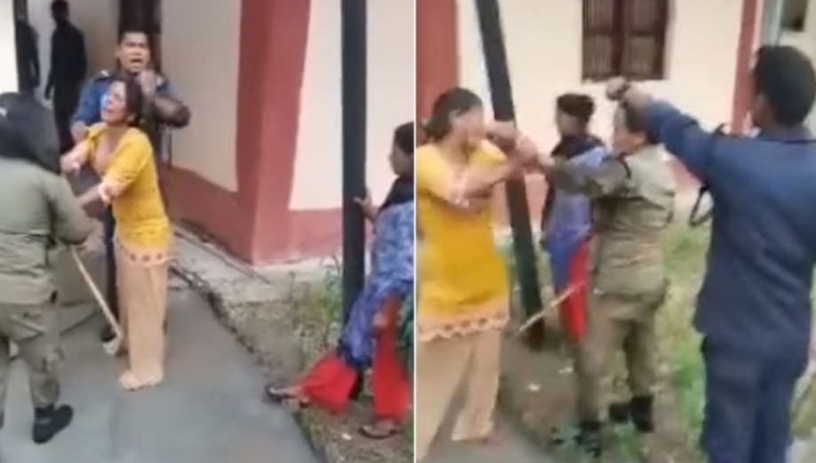 महिलालाई निर्घात कुटपिट गरेको भिडियो भाइरल, कुट्ने प्रहरी कारबाहीमा