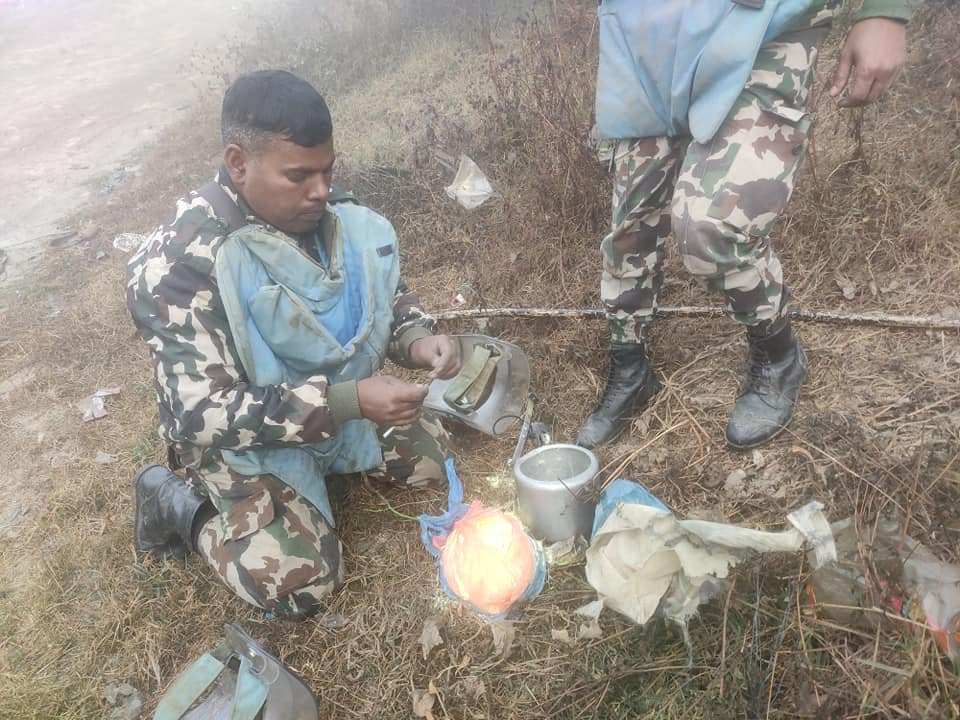 बनेपाको बुडोलमा राखिएको बम डिस्पोज