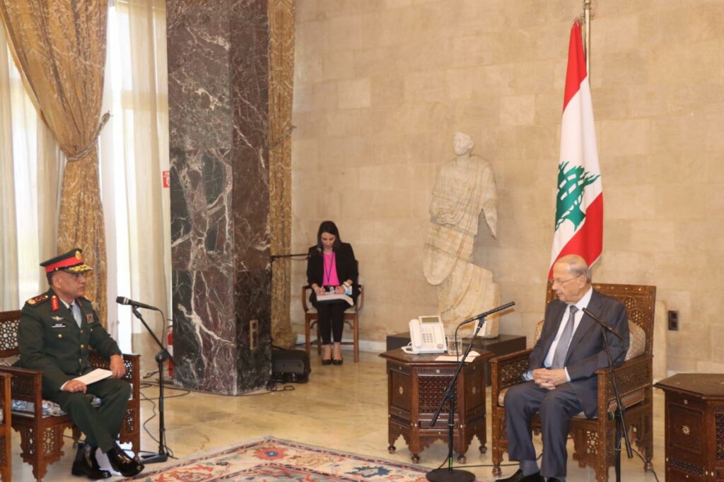 प्रधान सेनापति र लेवनानका राष्ट्रपतिबीच भेटवार्ता