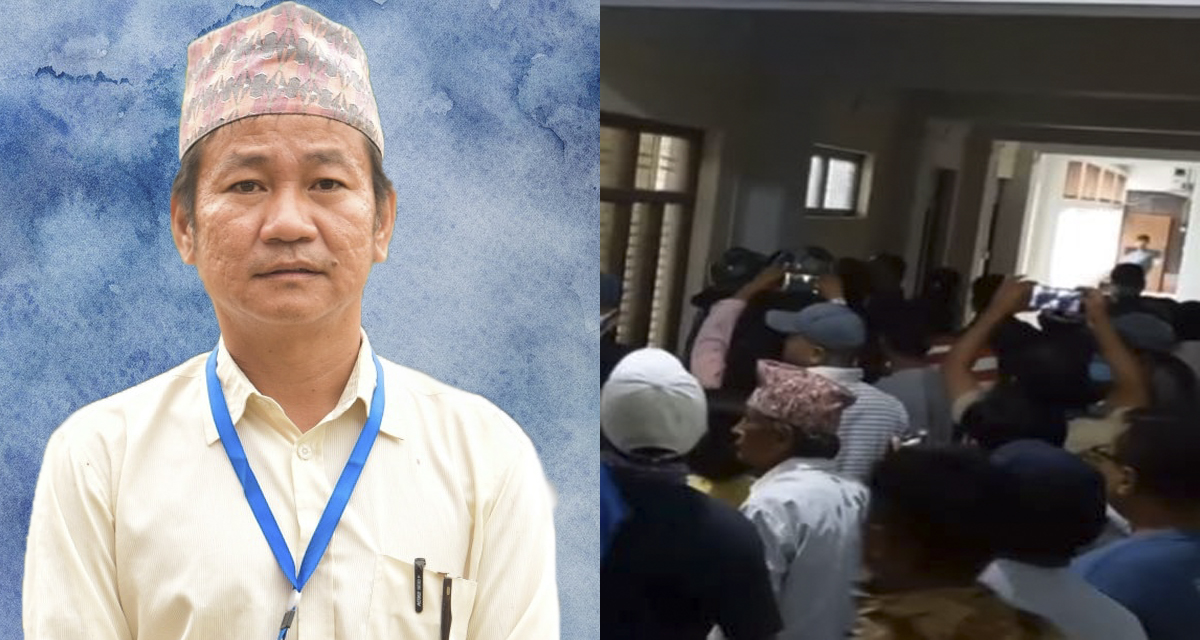 धरानका मेयर हर्क साम्पाङको कार्यकक्षमा तोडफोड