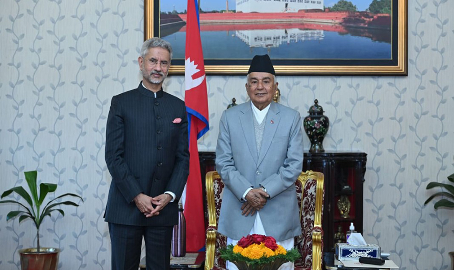 शीतलनिवास पुगेर भारतीय विदेशमन्त्री जयशंकरले भेटे राष्ट्रपति पौडेललाई