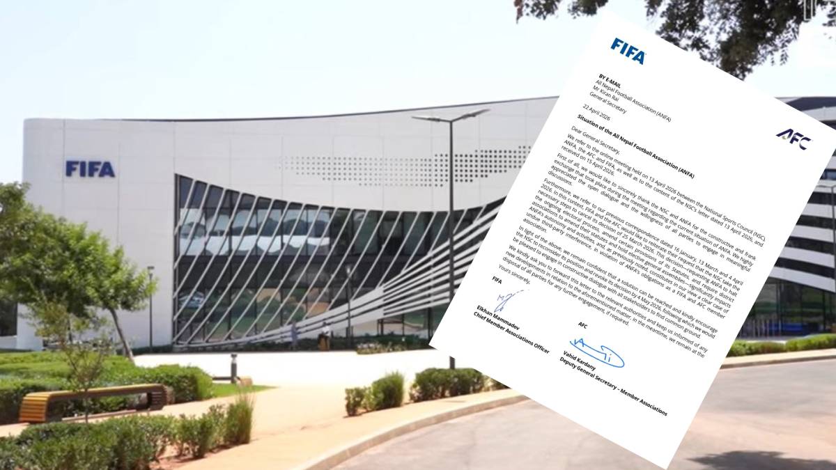 एन्फा निलम्बन फिर्ता लिन राखेपलाई फिफाको पत्र