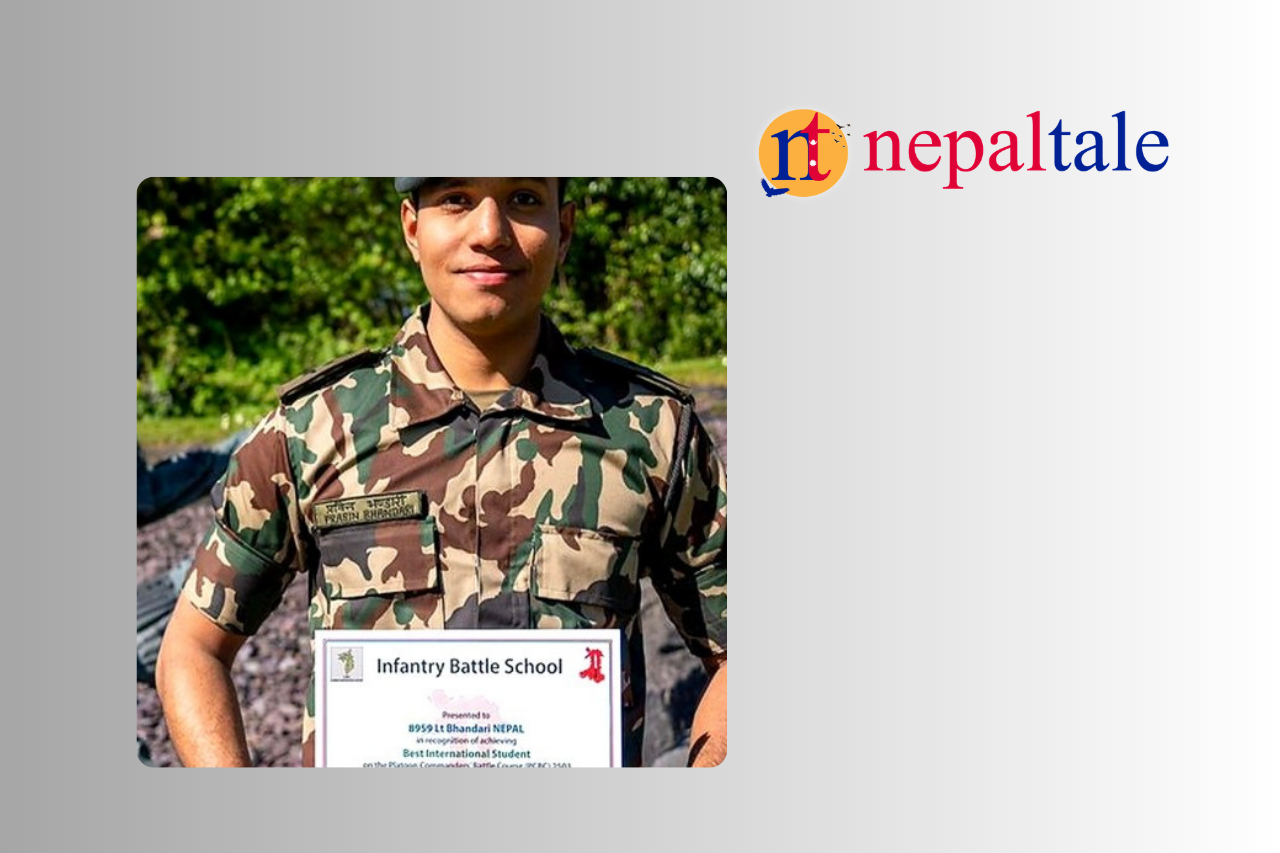 नेपाली सेनाका लेफ्टिनेन्ट भण्डारी बेलायतमा ‘वेष्ट इन्टरनेशनल स्टुडेण्ट’ घोषित