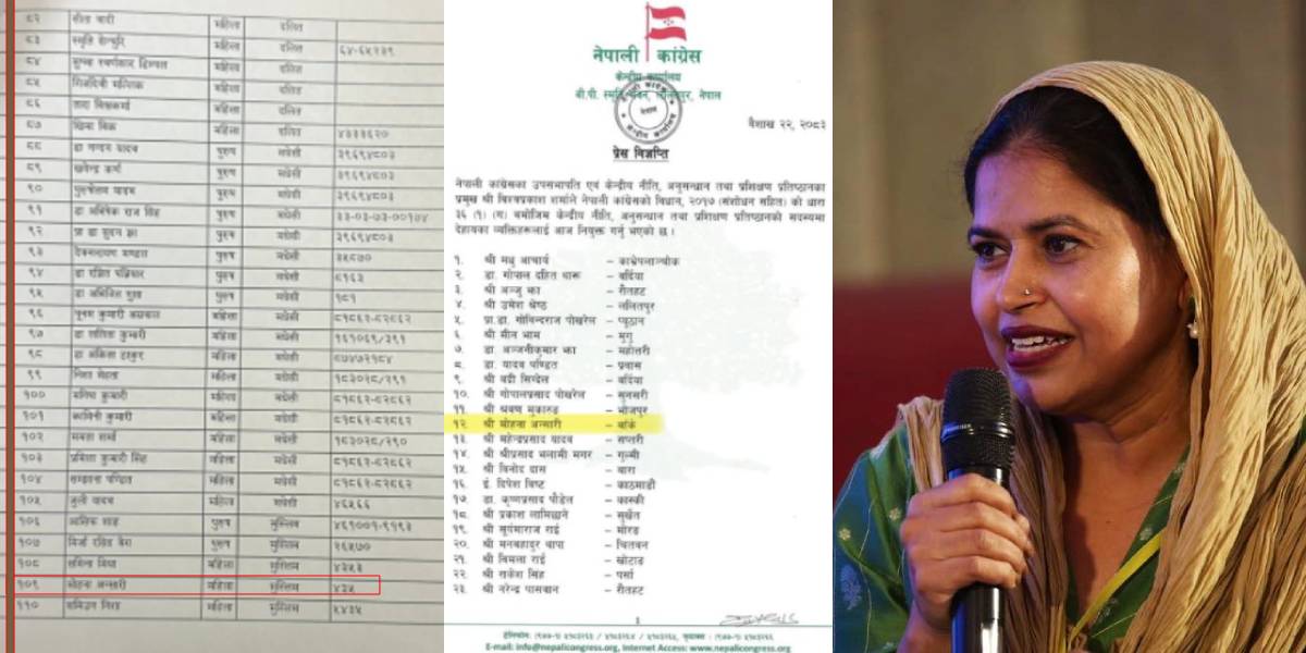 रास्वपाको समानुपातिक सूचिमा परेकी मोहना अन्सारी कांग्रेसको अनुसन्धान आयोगमा