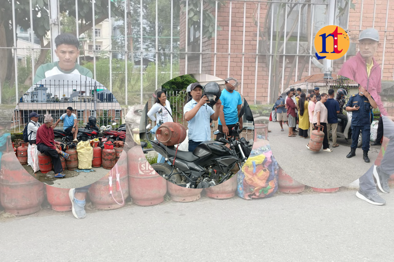 सिलिण्डर संघर्षः बिहानै ठिमीमा ग्यास लिनेको लाइन