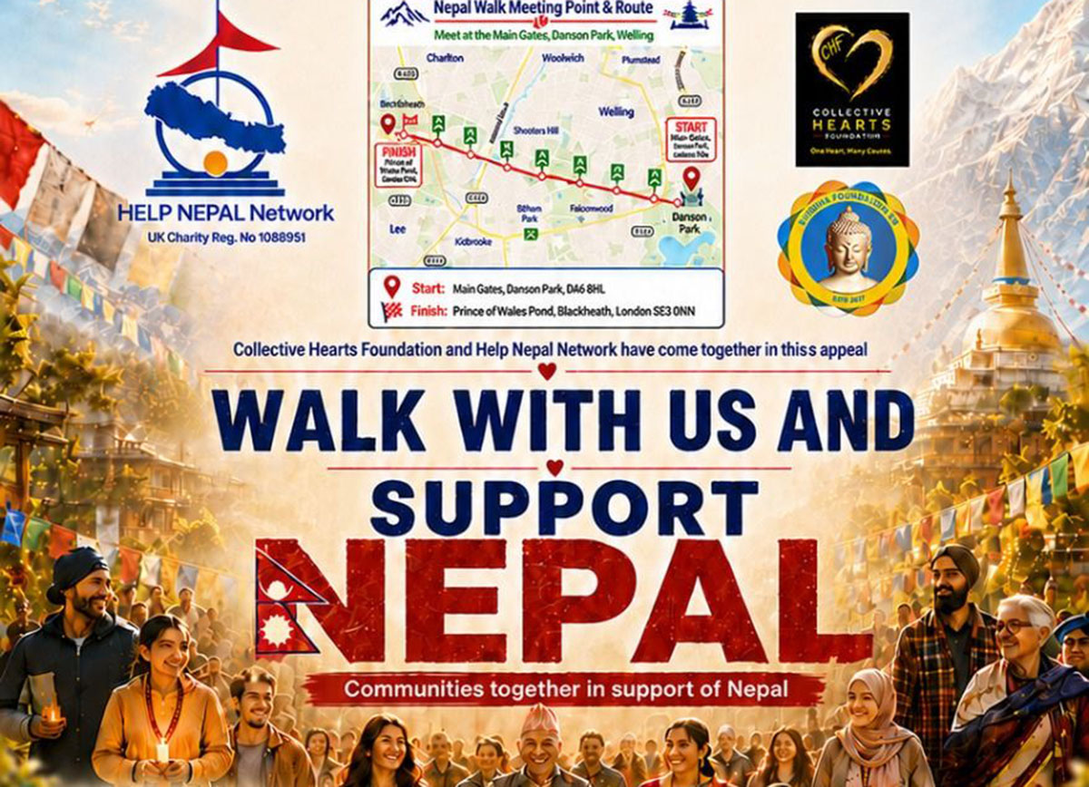नेपालका बाढीपहिरो पीडितप्रति ऐक्यबद्धता जनाउन लन्डनमा शनिबार ‘च्यारिटी सोलिड्यारिटी वाक’ हुँदै